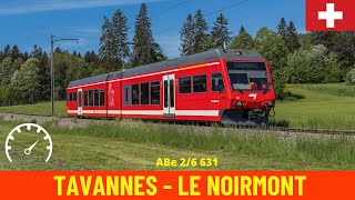 Cab Ride Tavannes  Le Noirmont Jura Railways Switzerland train drivers view in 4K [upl. by Ecilayram]