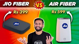 Jio AirFiber vs Jio Fiber Price plans speed and more  Which one to buy ⚡ [upl. by Hsirrap]