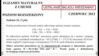 ZADANIE 26 CKE 2012 CZERWIEC USTALANIE SKŁADU MIESZANINY STECHIOMETRIA chemia chemistry [upl. by Shurlock]