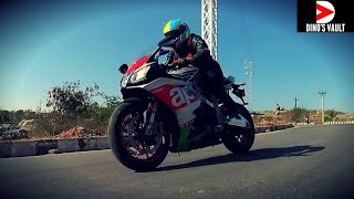 Aprilia RSV4 RF First Ride Review Exhaust Note BikesDinos [upl. by Issor]