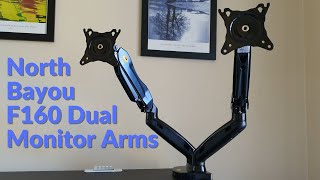 Best Affordable Gas Lift Monitor Arm  North Bayou F160 Dual Monitor Desktop Mount  close up look [upl. by Oca]