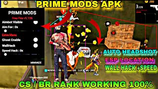 FREE FIRE NEW MOD MENU FULLY ANTI BAN BLACKLIST AUTO KILL SPEED 100x ALL DIVICE WORKING PRMIEMODS [upl. by Hakilam]