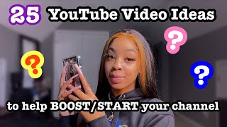 25 YOUTUBE VIDEO IDEAS TO HELP GROWSTART YOUR CHANNEL PT 1  Yanna Simone [upl. by Dorian204]