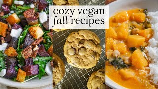 Cozy Vegan Fall Meals  What I Eat in a Day [upl. by Naziaf]