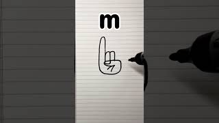 Draw m to rocker hand gestures fun art for kids kids kidsfun creative [upl. by Grimaud281]