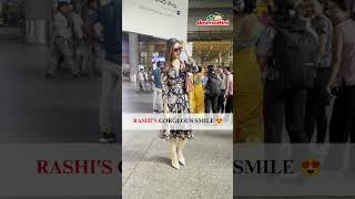 rashikhanna was spotted in a cute dress at the airport [upl. by Ennovahs]