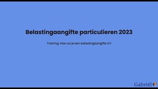 Online training Hoe vul ik mijn Belastingaangifte in [upl. by Chura]