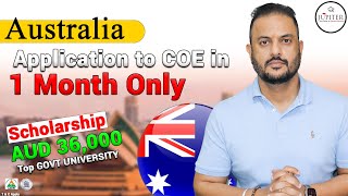 Australia  Application to COE in 1 Month Only 😯 Scholarship AUD 32000 Top Govt University [upl. by Aicrag377]