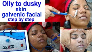 Galvanic facial kaise kre step by step  Galvanic facial in parlour naturencebeautyworld [upl. by Kerman]