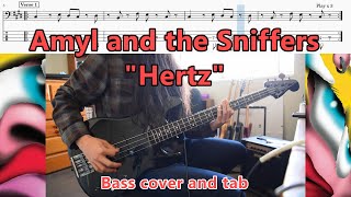 Amyl and the Sniffers  quotHertzquot bass cover and tab [upl. by Anaeco]