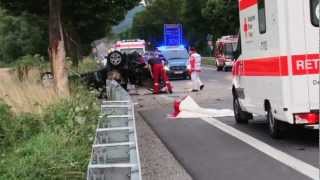 Tödlicher Unfall auf der B460 HeppenheimLorsch 19072012 [upl. by Keslie]