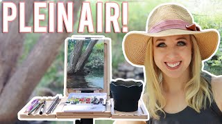 Watercolor Plein Air Painting Tutorial Trees and Water [upl. by Xeno]