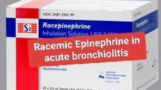 Adrenaline nebuliser in acute bronchiolitis [upl. by Aynad]