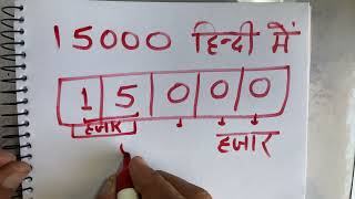 15000 hindi mein kaise likhen  Number Spelling Hindi English  Hindi  Surendra Khilery [upl. by Assirahc]