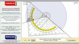 Überstumpfe Winkel mit einem Geodreieck messen  realmathde [upl. by Prosper]