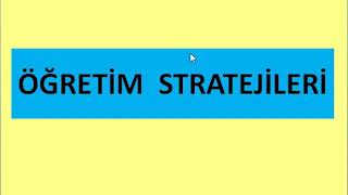 Öğretim Stratejileri [upl. by Attenod]