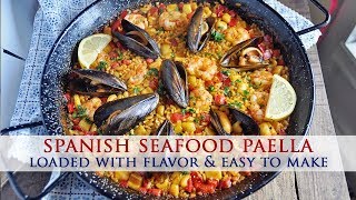 Authentic Spanish Seafood Paella Recipe  Colab With Best Bites Forever [upl. by Tarrant]