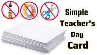 Simply Teachers Day Card Idea Teachers Day Gifts  Greeting Card For Teacher White paper craft [upl. by Hsetih]