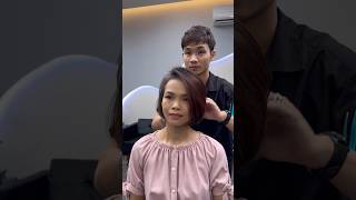 Dang Hieu Layer bob haircut  Kiểu tóc ngắn cho mặt tròn danghieuhairstylist layerbobhaircut [upl. by Mattie919]