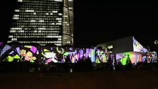 Lichtshow Luminale 2018 in Frankfurt am Main an der Europäischen Zentralbank [upl. by Lemhar24]