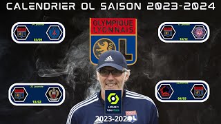 Calendrier LYON ligue 1 saison 2023 2024 [upl. by Newlin]