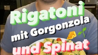 Rigatoni in Gorgonzola Soße mit Spinat  schnell und einfach [upl. by Alleciram]