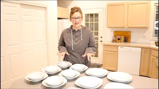 MALACASA 24 Piece Porcelain Dinnerware Set Unboxing and Review 2022  Square Dish Salad Cereal Bowls [upl. by Geiger]