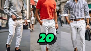 20 combinaciones con PANTALÓN BLANCO para hombre 20 prendas que combinan bien [upl. by Gunzburg]