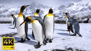 Penguins in 4K  Antartica  Sea Animals With Relaxing Music  Rare amp Colorful Sea Life Video [upl. by Dnomyar660]