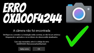 Erro câmera 0xA00f4244 Resolvido no Windows 11 [upl. by Mauer613]