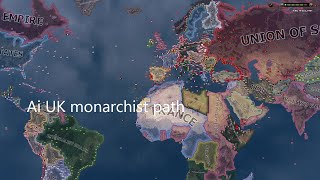 How Ai UK monarchist path almost succeeded  Hoi4 Timelapse [upl. by Alisen]