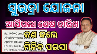 Subhadra Yojana Last Date Apply Odisha 2024  Subhadra Yojana New Update Subhadra Yojana Money 🤑💰 [upl. by Blunk]