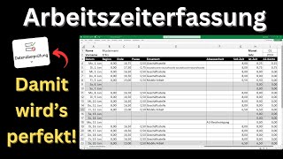 Excel Arbeitszeiterfassung kostenlose Vorlage ► mit Urlaub für unbegrenzte Jahre 2023 2024 [upl. by Rawdin747]