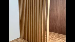 How to Build and Install Wood Slat Room Divider  DIY Wood Slat Room Divider [upl. by Anadroj297]