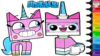 Unikitty Coloring Book Pages Lego Movie Then vs Now Rainbow Splash [upl. by Olli]