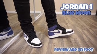 Jordan 1 Blue Moon Review  On Feet [upl. by Airdnax691]