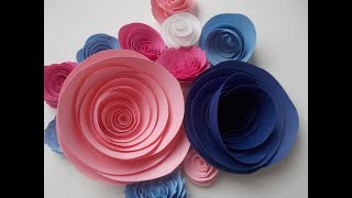 Como hacer flores de papel enrolladas Tutorial [upl. by Helms]