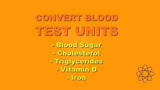 Convert Blood Sugar Units Blood Lipids etc mgdl to mmoll [upl. by Naoma]