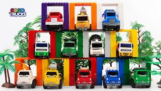 Finger Song  Lets make a garage for construction vehicles with bricks Nursery Rhymes amp Kids Songs [upl. by Mahda]