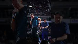 Chris Martin falls on stage 😳 🎥 ViralHog [upl. by Norek312]