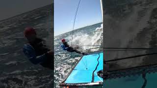 Hobie 14 Pitchpole w Jakey  Jervis Bay Australia sailing hobie catsailing hobiecat [upl. by Ecinaj]