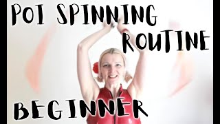 Learn Poi Spinning Routine  Beginner Poi Transitions in a fun routine [upl. by Ttiwed]