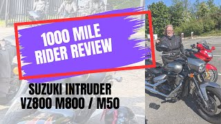 1000 Mile  1 Month Rider Review amp walkround Suzuki VZ800 M800 M50 Boulevard Intruder cruiser 2016 [upl. by Ahsikram]