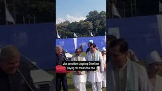 Vice President Jagdeep Dhankar playing the traditional Khol [upl. by Luwana109]