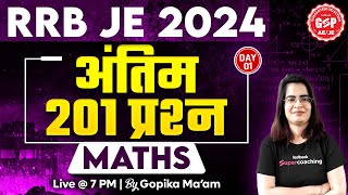 RRB JE 2024  RRB JE Maths Classes 2024  RRB JE Maths Mock Test  Maths by Gopika Maam [upl. by Aicilif]