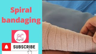 spiral bandaging by PC nursing procedure [upl. by Lethia]