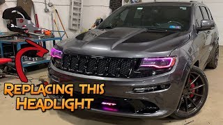 Changing a headlight on a Procharged Jeep SRT [upl. by China]