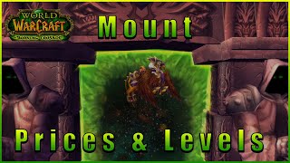 Mount level requirements and cost in Burning Crusade Classic  TBC Riding Skill [upl. by Natlus]