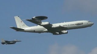 1080p50  Boeing E3 Sentry AWACS Flyby at Belgian Air Force Days 2014 [upl. by Ikaz]