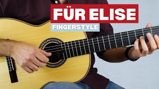 Für Elise Beethoven  Easy Fingerstyle Guitar Lesson [upl. by Yhtamit642]